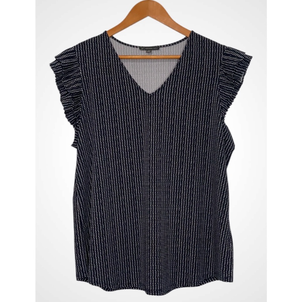 Adrianna Papell Navy and White Blouse